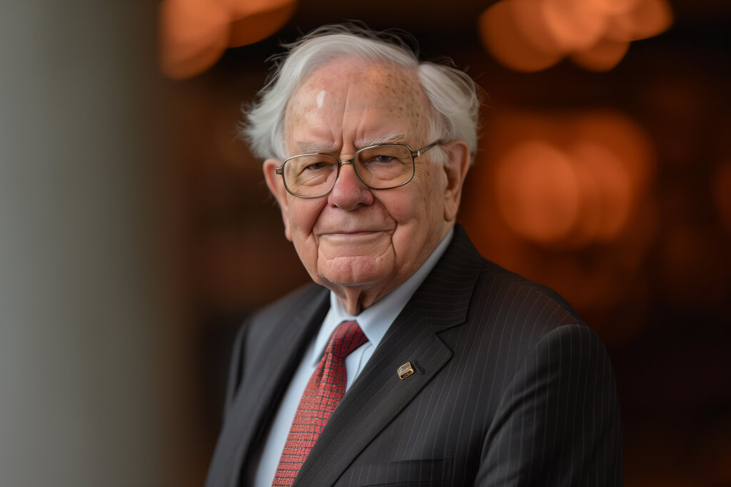 Photo of old man in suit, Warren Buffett