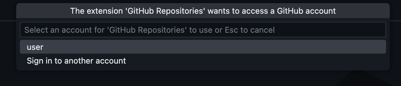 Github Repos select account
