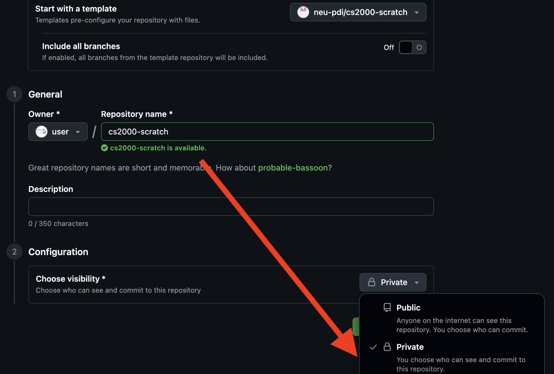 Github Repos create repository