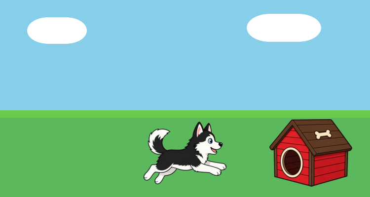 Husky in the middle of the field.