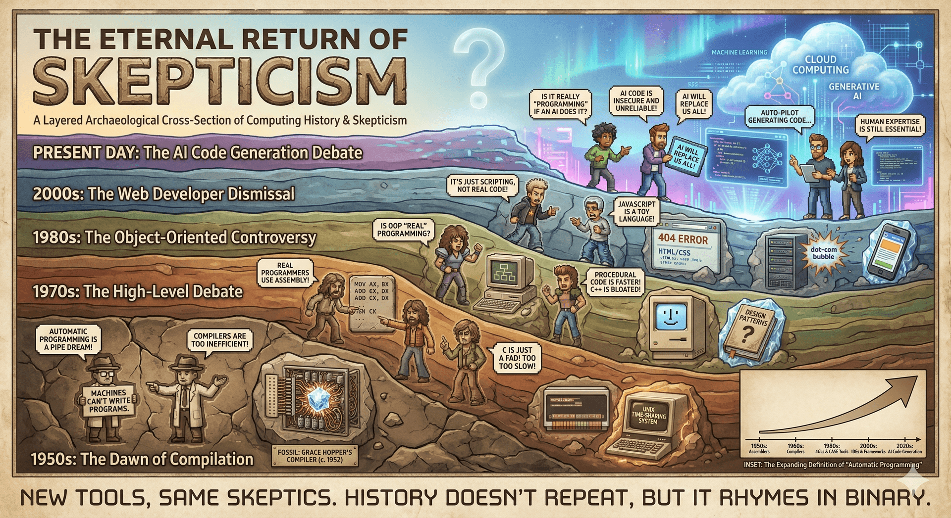 Skepticism about automatic programming through history